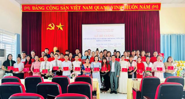 Bế giảng lớp bồi dưỡng lý luận chính trị dành cho đảng viên mới